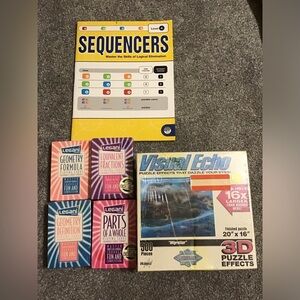 3D Puzzle, Sequencers book, Legani Games assorted math playing cards